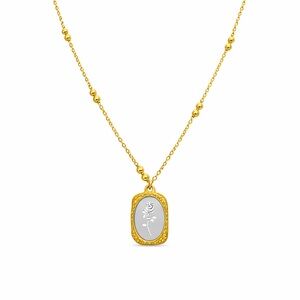 Gold Mirror Flower Necklace